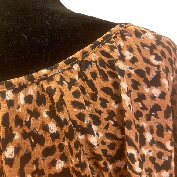 Ava & Viv Leopard Animal Print Long Sleeve Flowy Top Size 2X - Picture 10 of 14